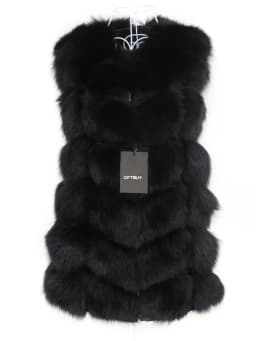 OFTBUY Spring Real Fox Fur Vest Women Sleeveless Winter Jacket Gilet Natural Fur Coat Bodywarmer Waistcoat Thick Warm Streetwear