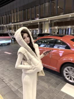 Women's Short Sleeveless Faux Fur Vest Coat with Hat Fall Winter High-End Versatile Fashion Korean Style Zipper Closure