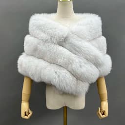 JANEFUR Real Fox Fur Shawl Poncho Women 2023 Luxury Elegant Wedding Bridal Formal Party Warm Winter Natural Fur Cape Coat