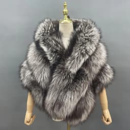 JANEFUR Real Fox Fur Shawl Poncho Women 2023 Luxury Elegant Wedding Bridal Formal Party Warm Winter Natural Fur Cape Coat
