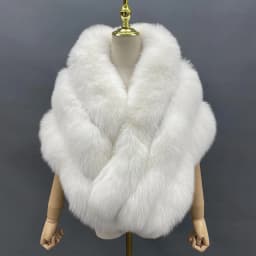 JANEFUR Real Fox Fur Shawl Poncho Women 2023 Luxury Elegant Wedding Bridal Formal Party Warm Winter Natural Fur Cape Coat