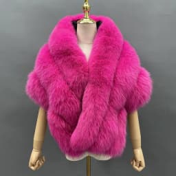 JANEFUR Real Fox Fur Shawl Poncho Women 2023 Luxury Elegant Wedding Bridal Formal Party Warm Winter Natural Fur Cape Coat