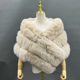JANEFUR Real Fox Fur Shawl Poncho Women 2023 Luxury Elegant Wedding Bridal Formal Party Warm Winter Natural Fur Cape Coat