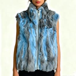 New Arrival Women's Real Rabbit Fur Vest Zipper Fur Vest Lady Female Winter Vest Vintage Dropshipping Top NZ400