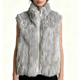 New Arrival Women's Real Rabbit Fur Vest Zipper Fur Vest Lady Female Winter Vest Vintage Dropshipping Top NZ400