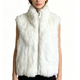 New Arrival Women's Real Rabbit Fur Vest Zipper Fur Vest Lady Female Winter Vest Vintage Dropshipping Top NZ400
