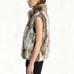New Arrival Women's Real Rabbit Fur Vest Zipper Fur Vest Lady Female Winter Vest Vintage Dropshipping Top NZ400
