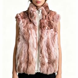 New Arrival Women's Real Rabbit Fur Vest Zipper Fur Vest Lady Female Winter Vest Vintage Dropshipping Top NZ400