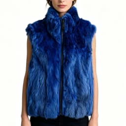 New Arrival Women's Real Rabbit Fur Vest Zipper Fur Vest Lady Female Winter Vest Vintage Dropshipping Top NZ400