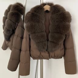 OFTBUY Big Natural Real Fox Fur Coat Women Autumn Winter Female 90% White Duck Down Jacket Feather Short Puffer Coat Thick Warm