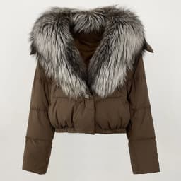 OFTBUY Big Natural Real Fox Fur Coat Women Autumn Winter Female 90% White Duck Down Jacket Feather Short Puffer Coat Thick Warm
