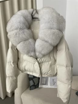 OFTBUY Big Natural Real Fox Fur Coat Women Autumn Winter Female 90% White Duck Down Jacket Feather Short Puffer Coat Thick Warm