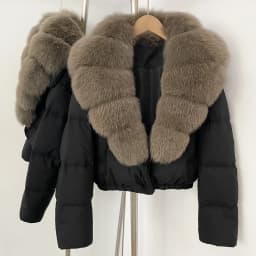 OFTBUY Big Natural Real Fox Fur Coat Women Autumn Winter Female 90% White Duck Down Jacket Feather Short Puffer Coat Thick Warm