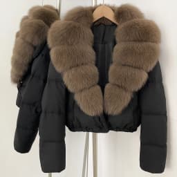OFTBUY Big Natural Real Fox Fur Coat Women Autumn Winter Female 90% White Duck Down Jacket Feather Short Puffer Coat Thick Warm