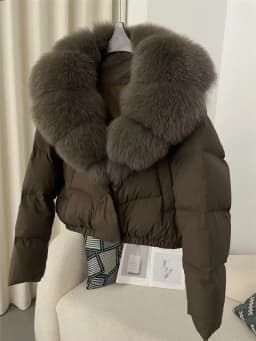 OFTBUY Big Natural Real Fox Fur Coat Women Autumn Winter Female 90% White Duck Down Jacket Feather Short Puffer Coat Thick Warm