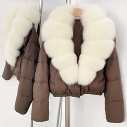 OFTBUY Big Natural Real Fox Fur Coat Women Autumn Winter Female 90% White Duck Down Jacket Feather Short Puffer Coat Thick Warm