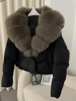 OFTBUY Big Natural Real Fox Fur Coat Women Autumn Winter Female 90% White Duck Down Jacket Feather Short Puffer Coat Thick Warm