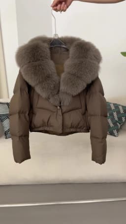 OFTBUY Big Natural Real Fox Fur Coat Women Autumn Winter Female 90% White Duck Down Jacket Feather Short Puffer Coat Thick Warm