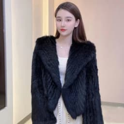 Real fur knitted Genuine Rabbit fur coat women fashion long rabbit fur jacket Outwear winter fur coat