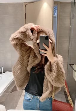 Real fur knitted Genuine Rabbit fur coat women fashion long rabbit fur jacket Outwear winter fur coat