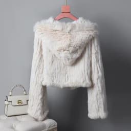 Real fur knitted Genuine Rabbit fur coat women fashion long rabbit fur jacket Outwear winter fur coat