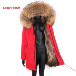 2026 New Winter Jacket Women X-Long Parka Waterproof Big Natural Raccoon Fur Collar Hood Real Fur Coat Thick Warm Real Fox Fur