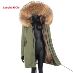 2026 New Winter Jacket Women X-Long Parka Waterproof Big Natural Raccoon Fur Collar Hood Real Fur Coat Thick Warm Real Fox Fur