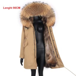 2026 New Winter Jacket Women X-Long Parka Waterproof Big Natural Raccoon Fur Collar Hood Real Fur Coat Thick Warm Real Fox Fur