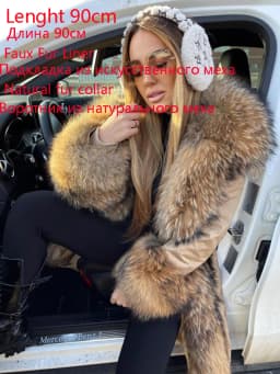 2026 New Winter Jacket Women X-Long Parka Waterproof Big Natural Raccoon Fur Collar Hood Real Fur Coat Thick Warm Real Fox Fur