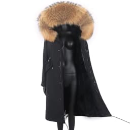 2026 New Winter Jacket Women X-Long Parka Waterproof Big Natural Raccoon Fur Collar Hood Real Fur Coat Thick Warm Real Fox Fur
