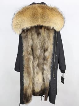 Real Fur Coat Winter Jacket Women Long Parka Waterproof Big Natural Raccoon Fur Collar Hood Thick Warm Real Fox Fur Liner coat