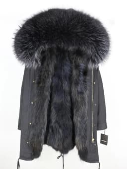 Real Fur Coat Winter Jacket Women Long Parka Waterproof Big Natural Raccoon Fur Collar Hood Thick Warm Real Fox Fur Liner coat