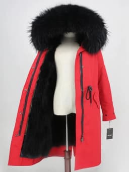Real Fur Coat Winter Jacket Women Long Parka Waterproof Big Natural Raccoon Fur Collar Hood Thick Warm Real Fox Fur Liner coat