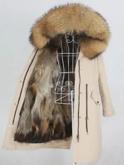 Real Fur Coat Winter Jacket Women Long Parka Waterproof Big Natural Raccoon Fur Collar Hood Thick Warm Real Fox Fur Liner coat