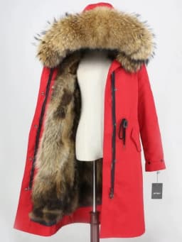 Real Fur Coat Winter Jacket Women Long Parka Waterproof Big Natural Raccoon Fur Collar Hood Thick Warm Real Fox Fur Liner coat
