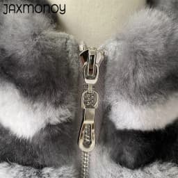 Jaxmonoy Natural Rabbit Fur Coat for Women Winter Real Rex Rabbit Fur Vest Ladies Fashion Patchwork Wool Blend Waistcoat Fall
