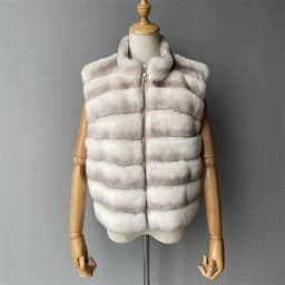 Jaxmonoy Natural Rabbit Fur Coat for Women Winter Real Rex Rabbit Fur Vest Ladies Fashion Patchwork Wool Blend Waistcoat Fall