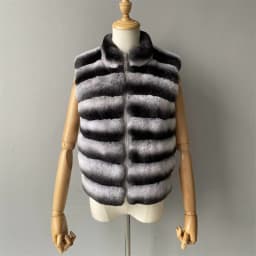 Jaxmonoy Natural Rabbit Fur Coat for Women Winter Real Rex Rabbit Fur Vest Ladies Fashion Patchwork Wool Blend Waistcoat Fall