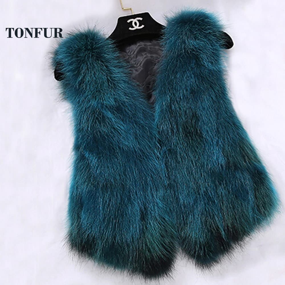 Sleeveless Vest Real Fox Fur Gilvet Natural Fox Fur Vest Women Trend Fashion Factory Wholesale Retail Fur Waistcoat DFP819