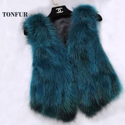 Sleeveless Vest Real Fox Fur Gilvet Natural Fox Fur Vest Women Trend Fashion Factory Wholesale Retail Fur Waistcoat DFP819