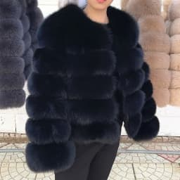 QUEENTINA 50cm Real Fox Fur Coat Women'S New Fashion Winter Furry 2025 Leather And Skin White Clothing Natural New & Jackets