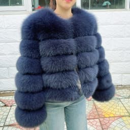 QUEENTINA 50cm Real Fox Fur Coat Women'S New Fashion Winter Furry 2025 Leather And Skin White Clothing Natural New & Jackets
