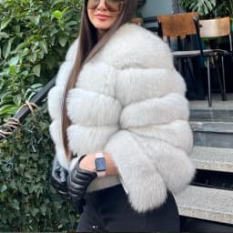 QUEENTINA 50cm Real Fox Fur Coat Women'S New Fashion Winter Furry 2025 Leather And Skin White Clothing Natural New & Jackets