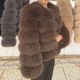 QUEENTINA 50cm Real Fox Fur Coat Women'S New Fashion Winter Furry 2025 Leather And Skin White Clothing Natural New & Jackets