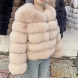 QUEENTINA 50cm Real Fox Fur Coat Women'S New Fashion Winter Furry 2025 Leather And Skin White Clothing Natural New & Jackets