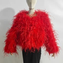 Winter True Ostrich Hair Jacket Casual Long Sleeve Imported Fur Jacket Women's Warm Jacket Size Customizable