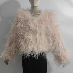 Winter True Ostrich Hair Jacket Casual Long Sleeve Imported Fur Jacket Women's Warm Jacket Size Customizable