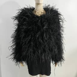 Winter True Ostrich Hair Jacket Casual Long Sleeve Imported Fur Jacket Women's Warm Jacket Size Customizable