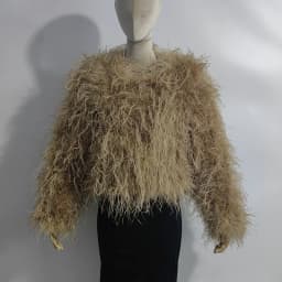 Winter True Ostrich Hair Jacket Casual Long Sleeve Imported Fur Jacket Women's Warm Jacket Size Customizable