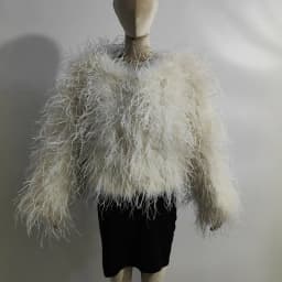 Winter True Ostrich Hair Jacket Casual Long Sleeve Imported Fur Jacket Women's Warm Jacket Size Customizable